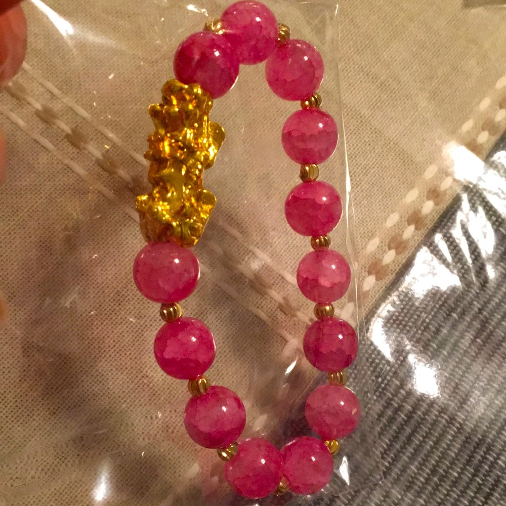 Wealth luck pink bracelet